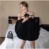 Rochie Elegantă de Petrecere cu Volane Femei Gât Înalt Mânecă Tip Felinar Linie A Mini Rochii Modă Floare 3D Rochie Doamnă