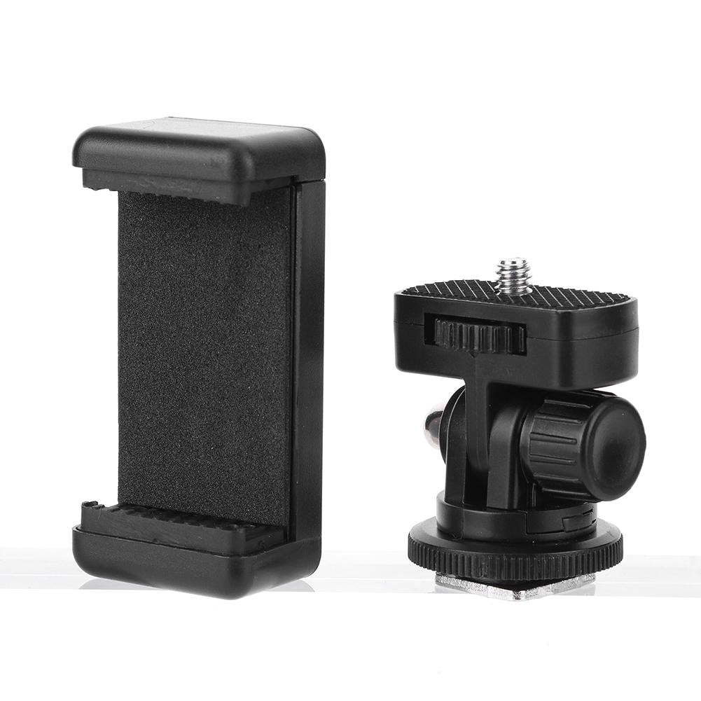Camera Hot Shoe Phone Holder W / Cold Shoe Mount Monitor Flexible Tripod Adapter Universal Phone Tripod Mount for iPhone Samsung