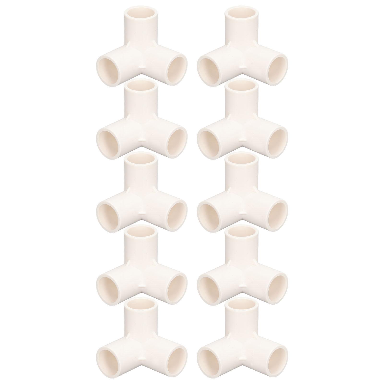 

10 шт. 3-ходовые фитинги для труб, пластиковый тройник из ПВХ, угловой соединитель, внутренний диаметр 25 мм белый