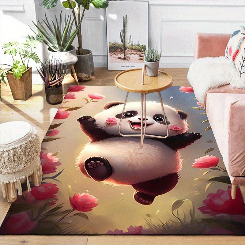1pc Happy panda Design Area Rug - Soft, Anti-Slip, and Durable Gaming Room Decor for Bedroom
