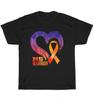 MS Warrior Heart Multiple Sclerosis Awareness Orange Ribbon T-Shirt Unisex Gift