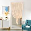 Vintage Lace Curtains  Romantic Semi Sheer Floral Lacy Curtain for Living Room, Elegant Window Drapes for Bedroom with Pearls
