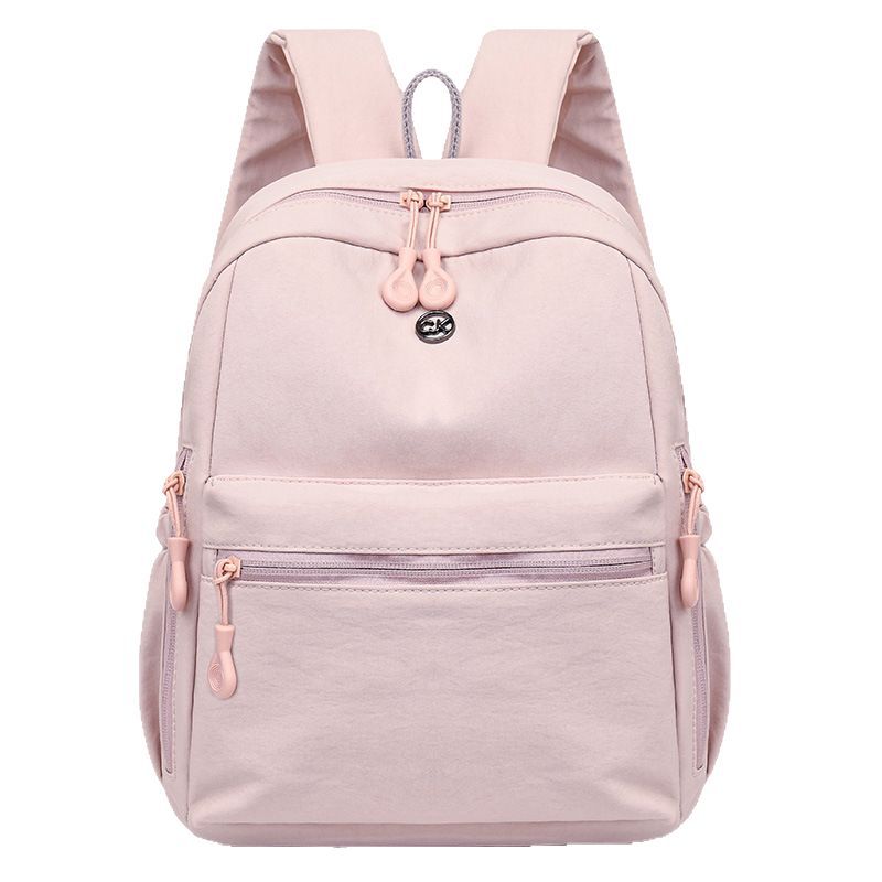 New Double Shoulder Schoolbag Korean Version Casual Simple Versatile Lightweight Backpack Solid Color Large Capacity Commuter Bag Double 