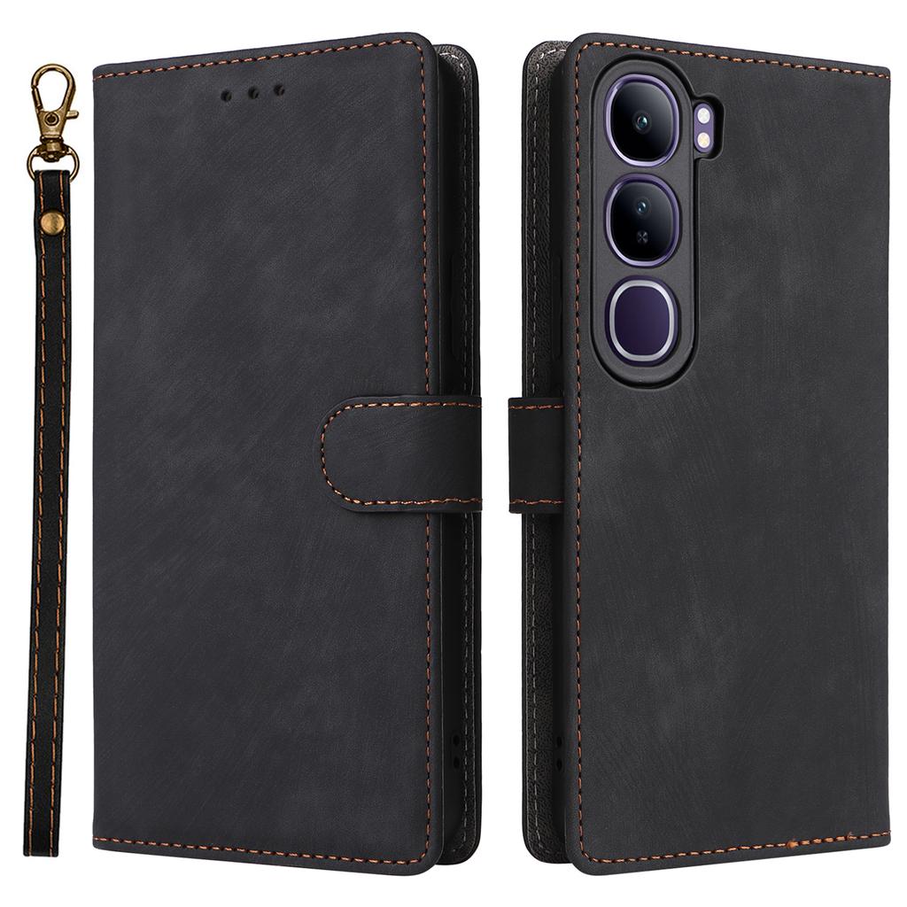 Wallet Phone Case for vivo V40 SE 5G 80W/V40 Lite (Indonesia) 4G/5G RFID Blocking PU Leather Cover Stand View