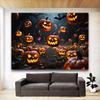 Jack-O-Lanterns Design Halloween Party Backdrop Polyester for Photo Booth,Party Event,Holiday Celebration,Wall Decor