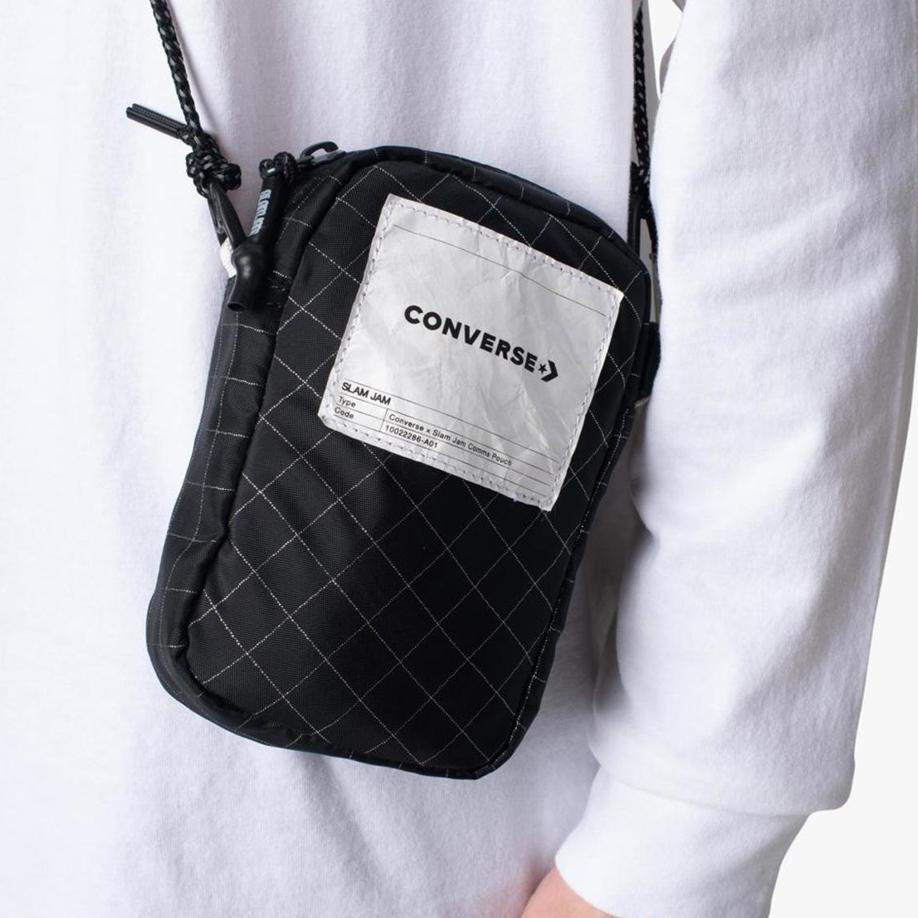 Converse Polyurethane Shoulder Bag Regular Unisex Black 10022286A01