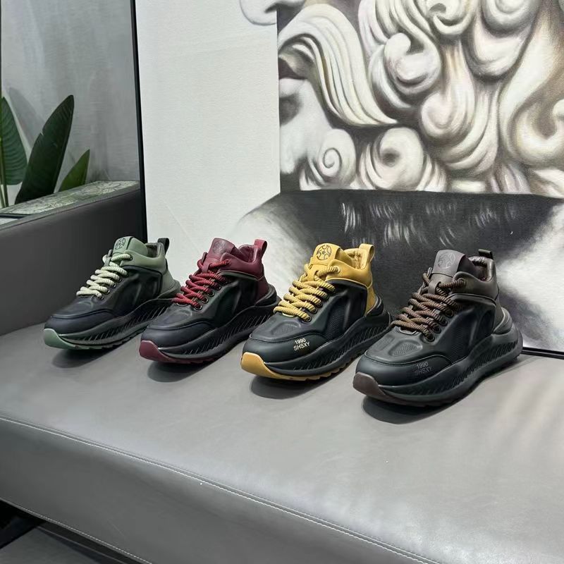 Summer Men's Shoes 2024 New Versatile Breathable Casual Shoes Versatile Sports Shoes Men's Platform Running Dad Trendy Shoes