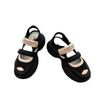 Summer dad shoes girl 2025 new mesh breathable hollow Velcro bag head thick sole heightening sports sandals