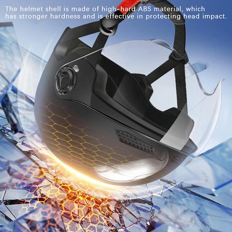 1 Piece 3C Certified Men'S And Women'S Adult Cartoon Electric Bicycle Motorcycle Half Helmet With Goggles Bicycle Safety Helmet