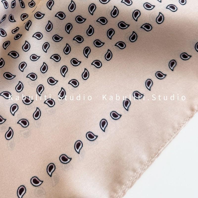 70x70cm Lightweight Square Scarf Women Polka Dot Print Silk-Like Wrap Neck Tie Hair Band Fashion Accessory