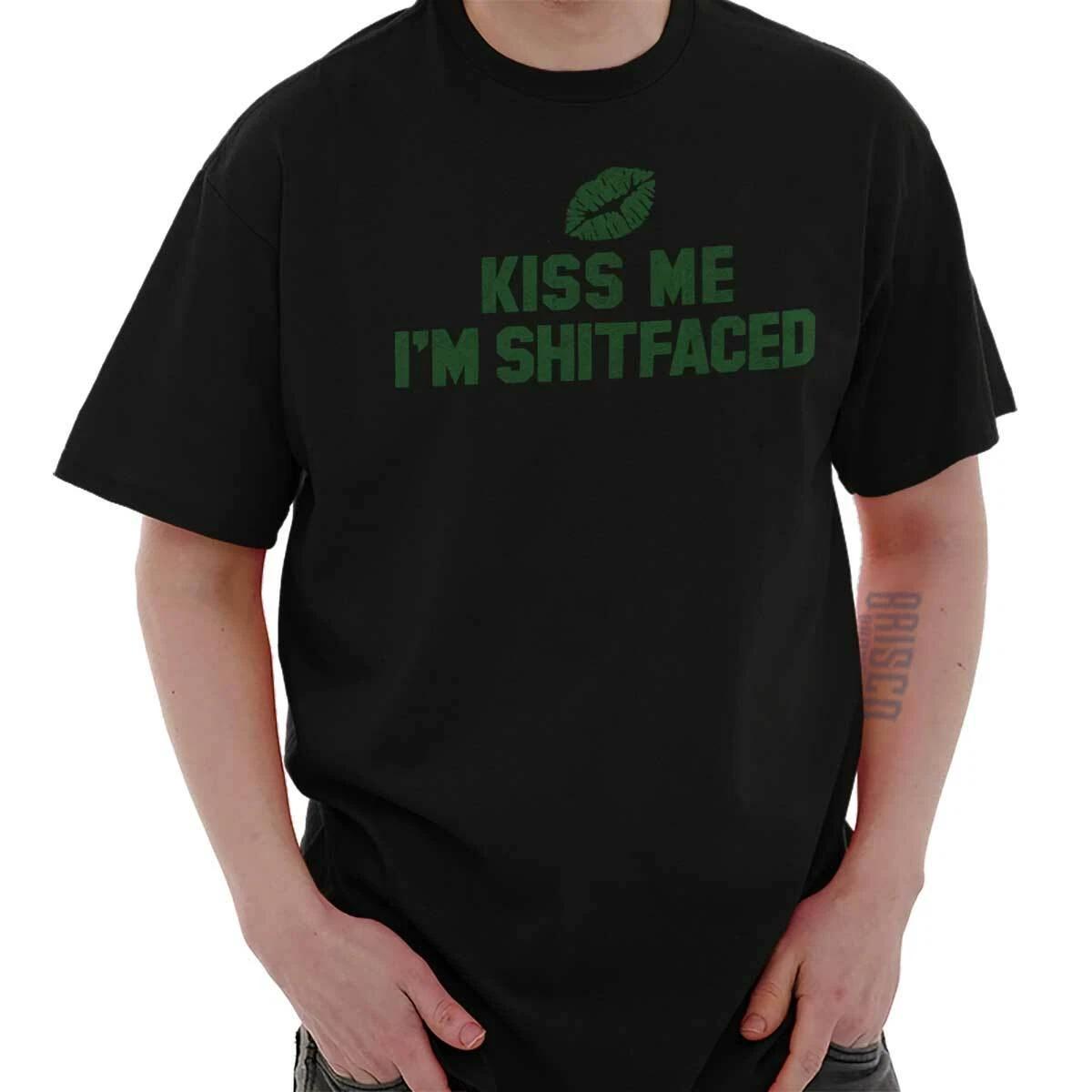 Funny St Pattys Day Drinking Drunk Irish Womens Graphic Crewneck T Shirt Tee XXL