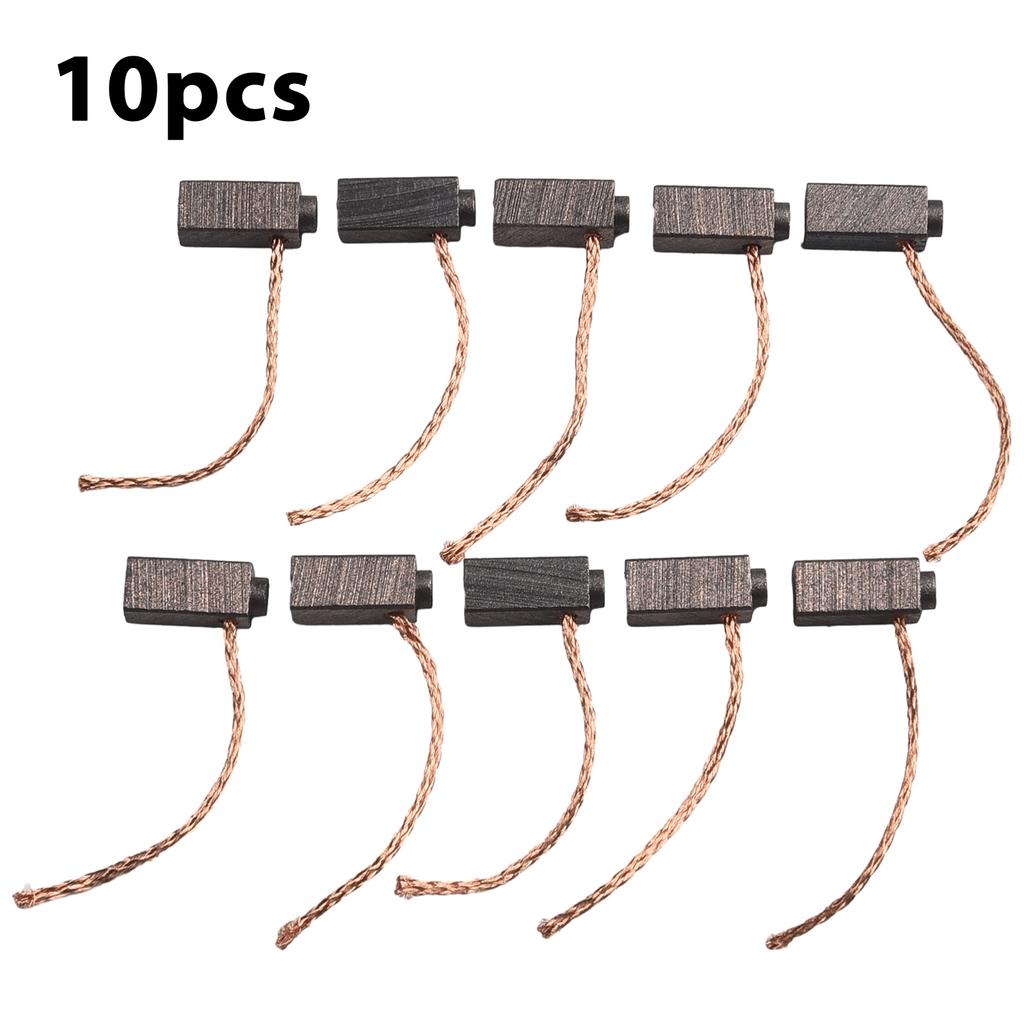 Carbon Brushes Kit 10pcs Motor Brush Replacement for Electric Motor Commutator Slip Ring 5x6x14mm Suitable for General Motor Use