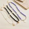 Soft Pottery Pearl Necklace Bohemian Purple Beaded Accessories Ocean Wind Starfish Stacked Neck Women