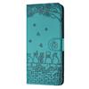 Suitable for iPhone 15 14 13 Phone Case, 15plus Solid Color Embossed Cat Card Slot Wallet Protective Case