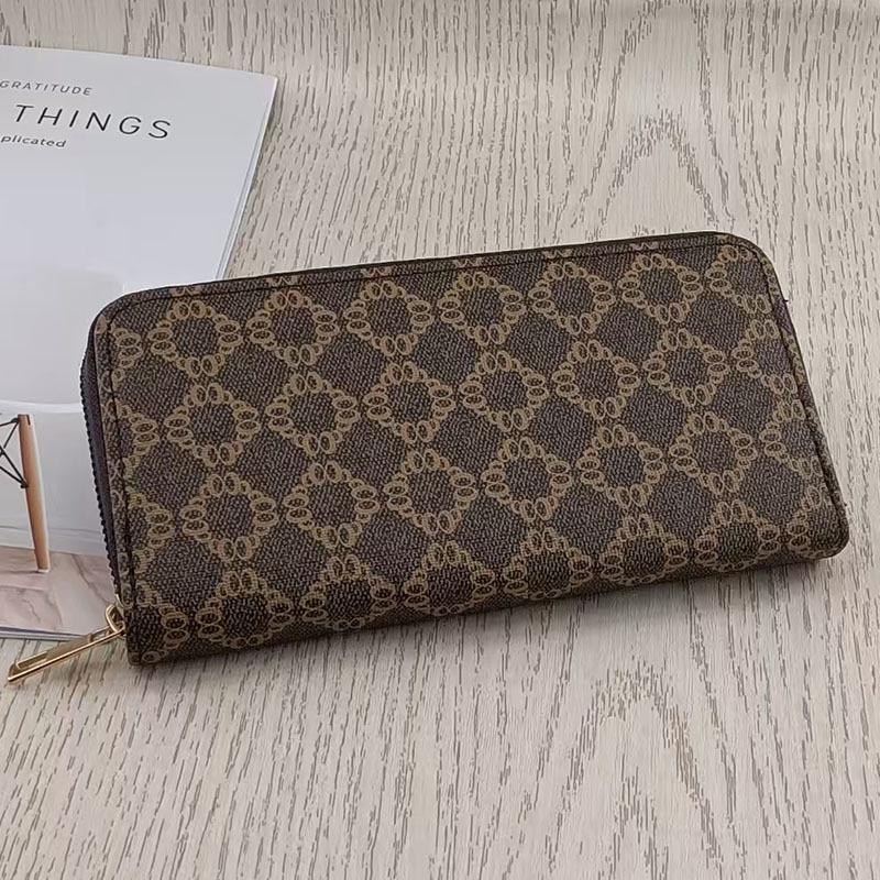 European & American Fashion Large Capacity Zipper Clutch Wallet - Multi-Card Slot, Simple, High-End Design