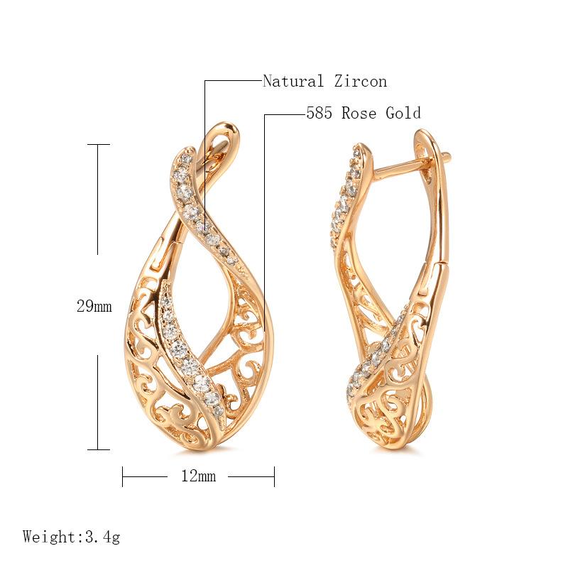 Trendy Rose Gold Color Drop Earrings For Women MIT