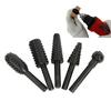 5-Piece Black Woodworking Spearhead Rotary File Electric Grinding Head Tool Set (Diy Grinding Tool Accessory Set)
