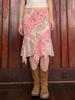Spicy Floral Ruffle Mesh Skirt - Irregular Hem for Summer Vacation