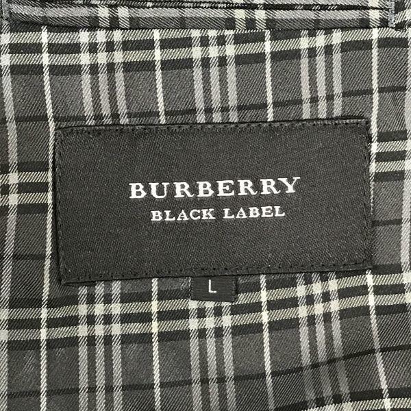 BURBERRY BLACK LABEL by Sanyo Shokai Silk Blend Navy Tailored Blazer Men’s L Check Lining(USED)