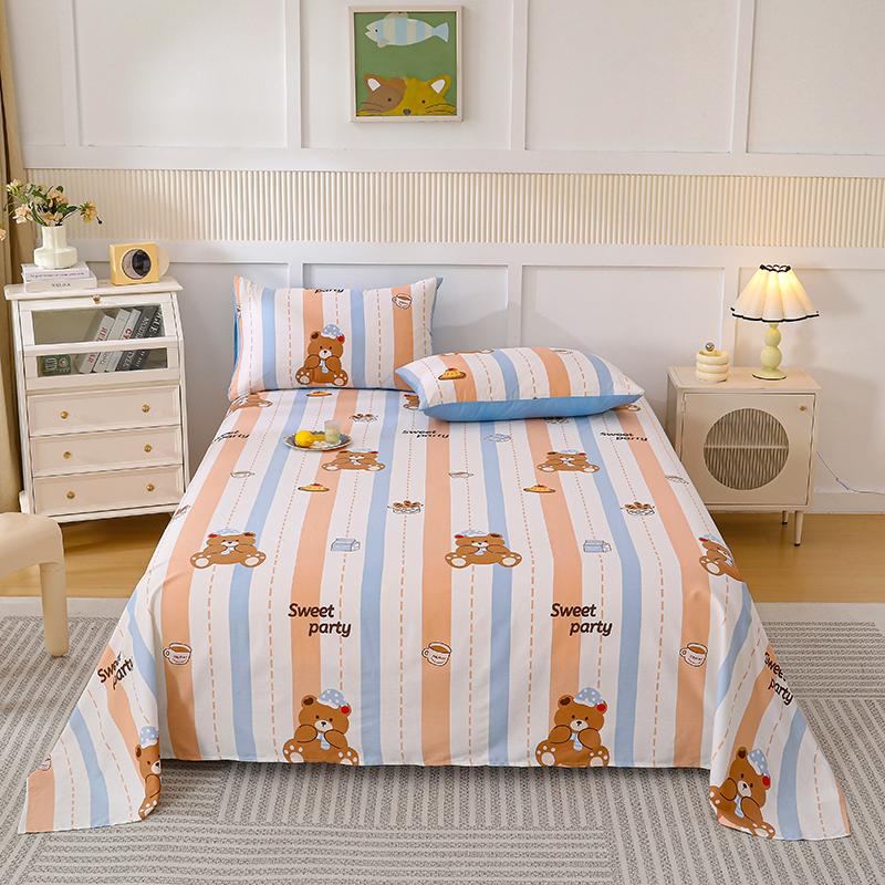 Cotton Bed Flat Sheet designed for Double Bed Plain Solid Color Top Sheets Single/Queen/King Flat Bedsheets Household Bed Linen Sheets