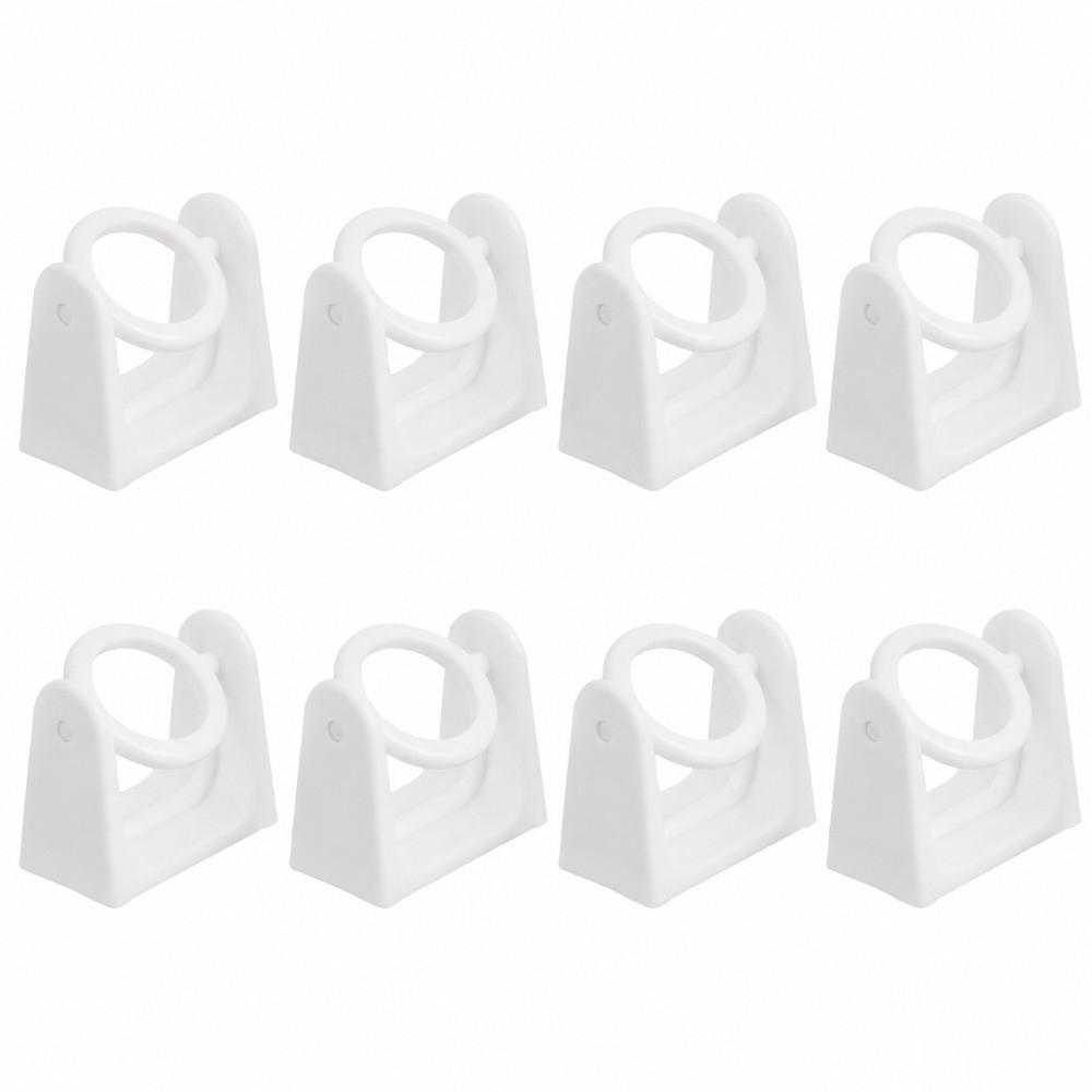 8pcs Rotatable Design Curtain Pole Holder No Drill Curtain Rod Holder Wall Mount