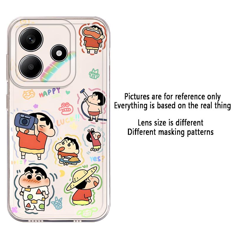 Colorful Crayon Shin Chan Soft Phone Cover Case for Xiaomi Redmi Note 14 Pro Plus Note 13 9 10 10S 12 14C 11 11S 13C A4 12S