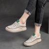 Fashion GKTINOO Hollow Sandals Women Sneakers Genuine Leather Shoes Thick-soled 2025 New Handmade Comfortable Retro Platform Sneakers