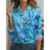 2026 Autumn New 3D Floral Print Blouse Ladies Long Sleeve Button Laple Loose Shirt Tops Casual Fashion Spring Women's Clothing