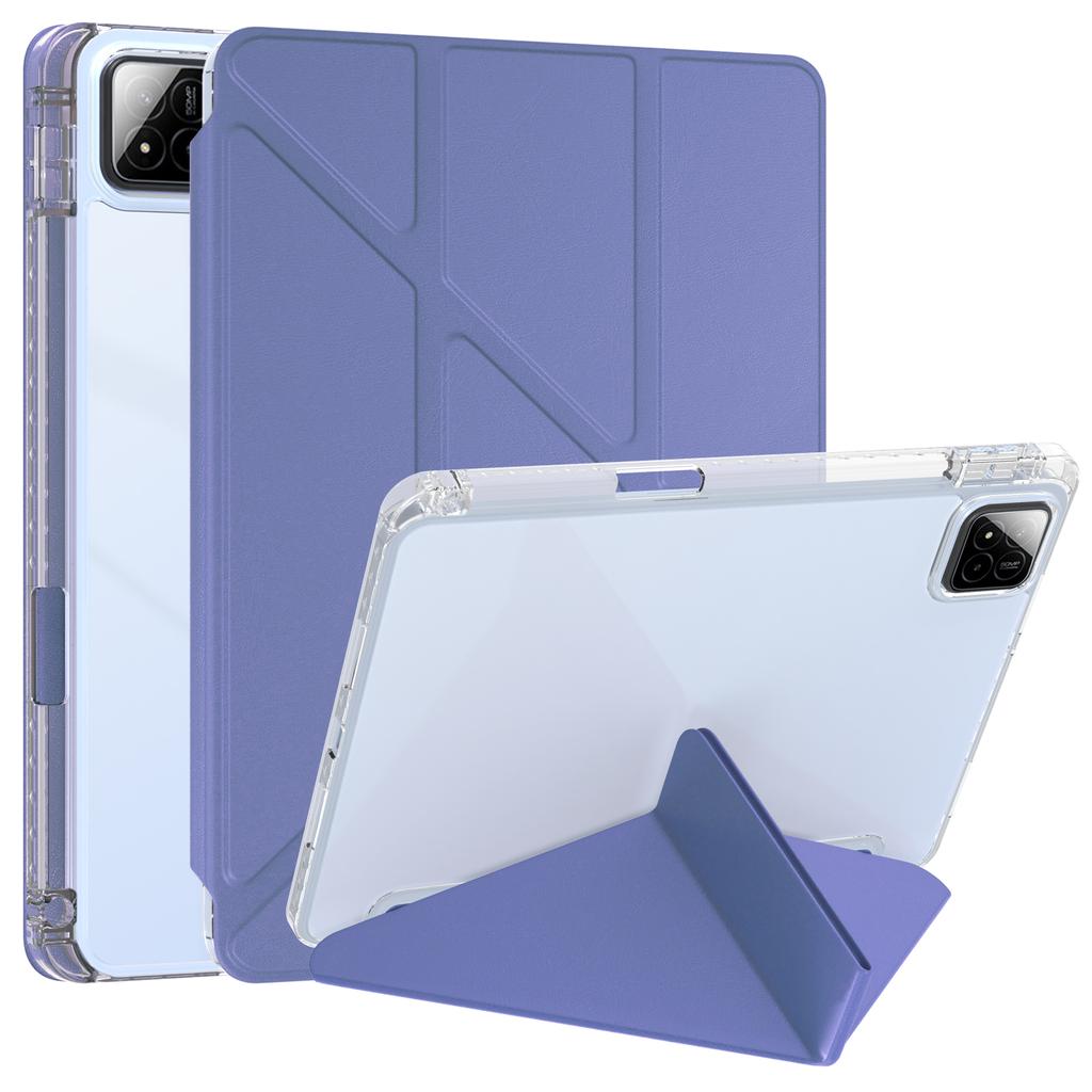 For Xiaomi Pad 7 Pro/Pad 7 Case PU Leather Origami Stand Clear Tablet Cover