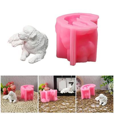 3D Dog Statue Silicone Molds for Candle Soap Home Decoration Making Fondant Silicone Molds Cement Gypsum Silicone Molds