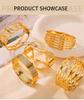 Gold Rhinestone Geometric Multi-layer Titanium Steel Bracelet for Women with Spring Clasp