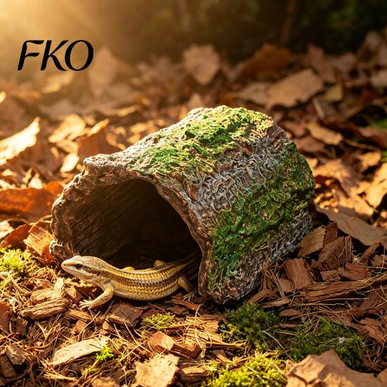 Kleiner Reptilienversteck Versteckhöhle, Baumstamm Gecko Eidechse Realistisch Bogenförmig Natürliche Rindenstruktur Versteck Versteck für Spinnen Schildkröten Terrarium