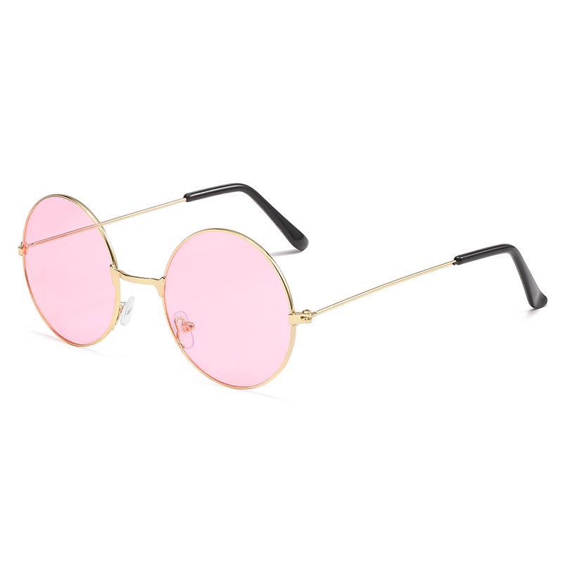 Retro Round Sunglasses with Ocean Lenses - Trendy Colorful Round Frame