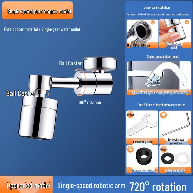Rotatable Mechanical Faucet Extender - Anti-splash Multifunctional Spout Head