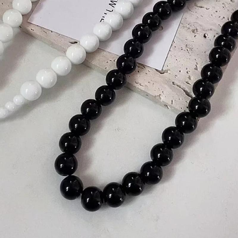 Y2k Colorful Round Bead Necklaces for Women OT Buckle Exaggerated Jewelry Gift Girls Vintage Punk Style Chokers Necklace