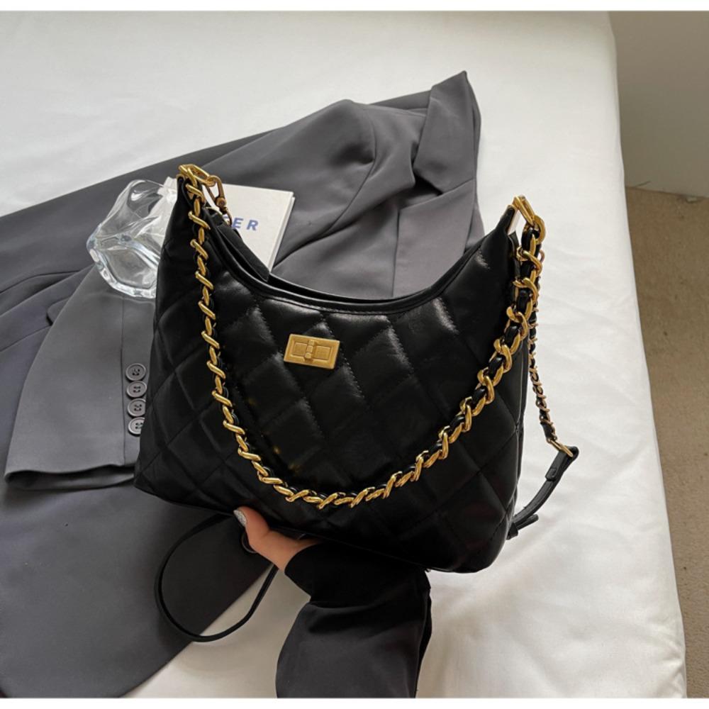 Hohe Textur Feder Neu Vielseitige Tote Damen Kleine Duftender Wind Rautenketten Tasche Einzelne Schulter Crossbody Tragbar Große Tasche