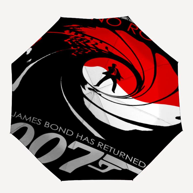 007 James Bond Theme Automatic Umbrella, Lightweight & Portable, 8 Rib, Perfect for Outdoor Travel, Birthdays, Christmas, Gifts.