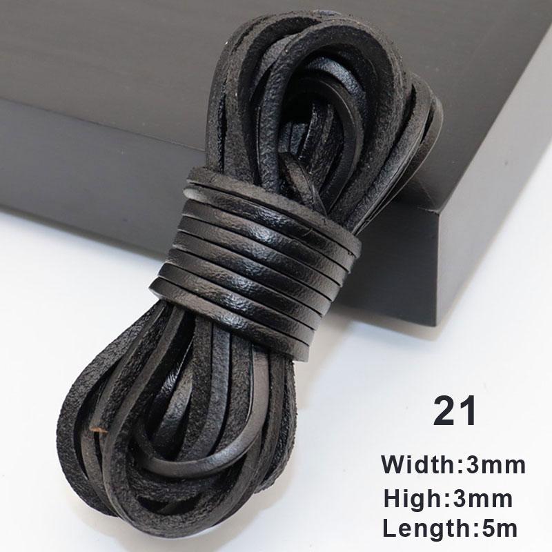 

5 метров Натуральные Кожаные Шнуры для Ожерелья 3мм Круглые/Плоские Кожаные Веревки для Бисероплетения Кофейные/Красные/Коричневые Материалы для DIY Ювелирных Изделий