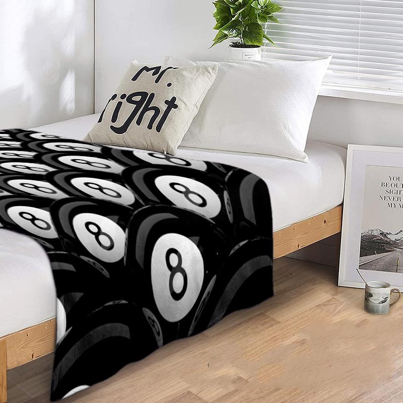 Billiards Plush Blanket Soft Comfortable All Seasons Perfect Sofa Office Nap Travel Birthday Gift Christmas Present
