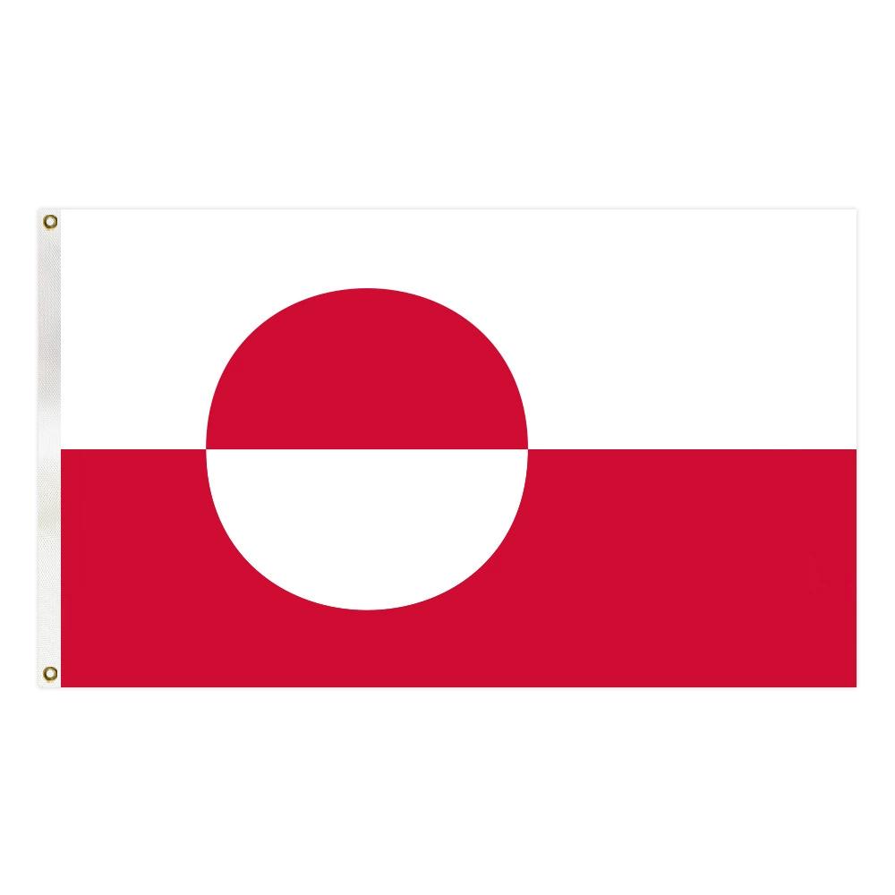 Greenland Emblem Flag Polyester Printed Banner Tapestry For Decor Courtyard decoration flag
