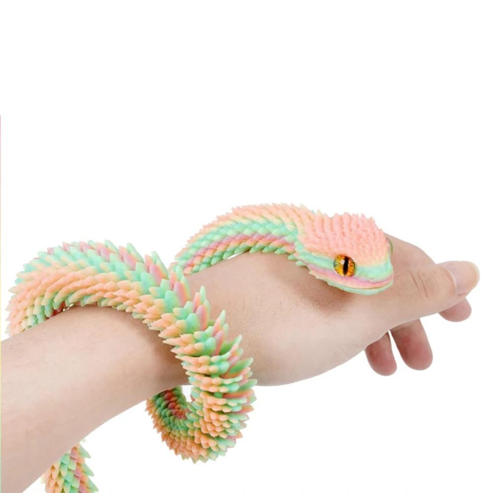 Toys Model New 3D Printed Snake Realistic Snake Statue Movable Joint Fidget Simulation Snake Year Desk Ornament Animal Gift