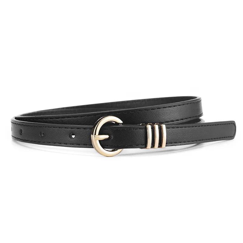 Width 1.4Cm Fashion Simple Women'S Belt Versatile Dress Jeans Accessories Girdle Gothic Retro Gold Pin Buckle Thin Waistband