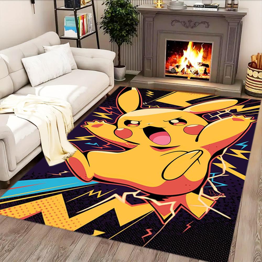 Alfombra Pikachu Ráfaga de Energía para salas de estar, dormitorios, decoración del hogar y como regalos.
