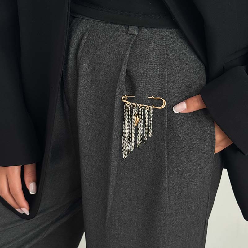 2026 Exaggerate Long Tassel Chain Brooch Women Handmade Beaded Many Layer Chain Multi Functional Fixed Pin Pants Clothes Decor