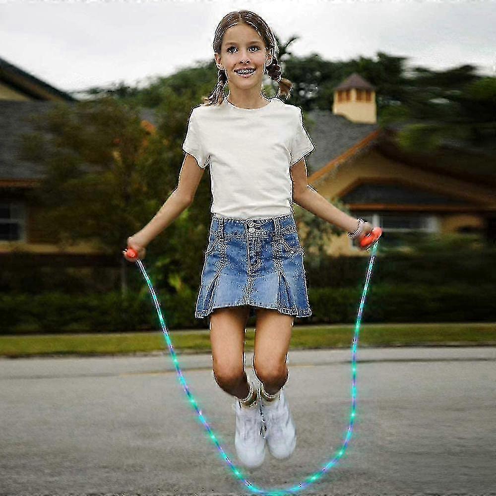 2 Pack Led Skipping Rope Length Adjustable And Three Light Modes Speed Skipping Rope For Kid, Light Show, Fitness 2025