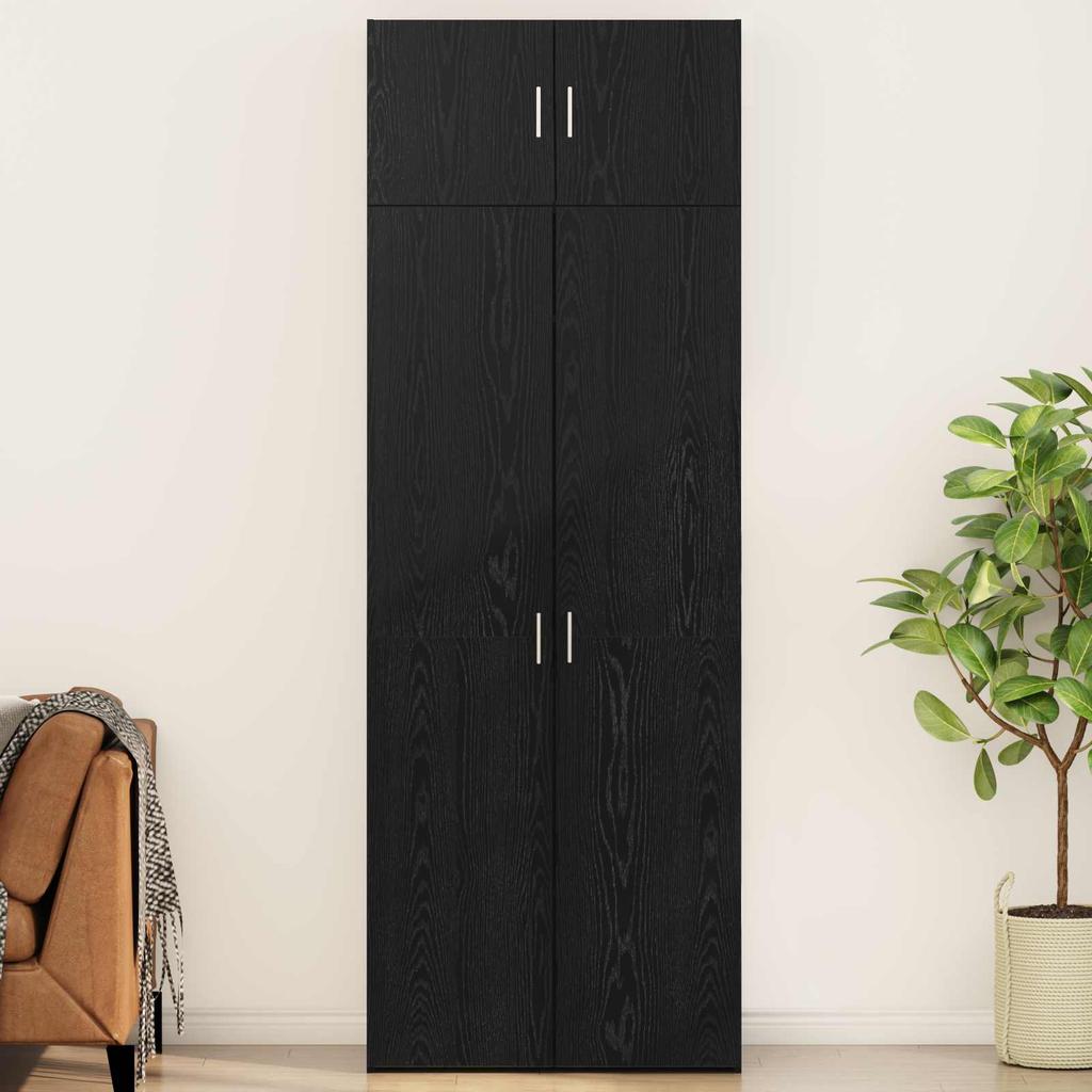 Storage Cabinet 3 Pcs Black Oak Effect