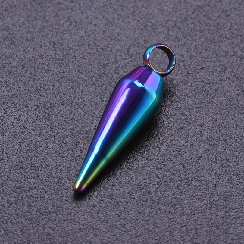 10pcs/Lot Rainbow Cone Pendants For Jewelry Making Supplies Metal Punk Accessories DIY Earrings Keychain Stainless Steel Charms