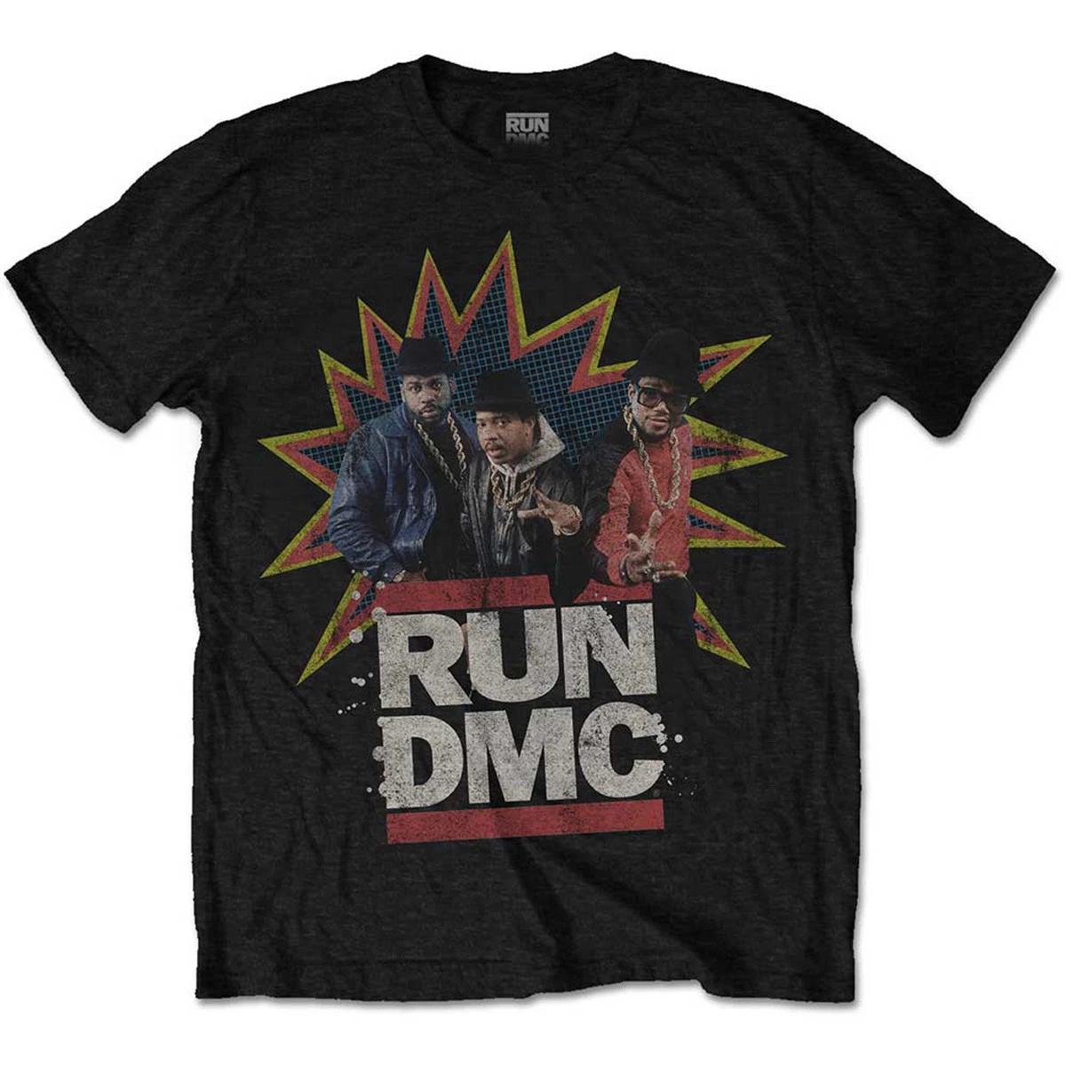 Официальная футболка Run DMC Color Band Profile Мужская футболка унисекс M