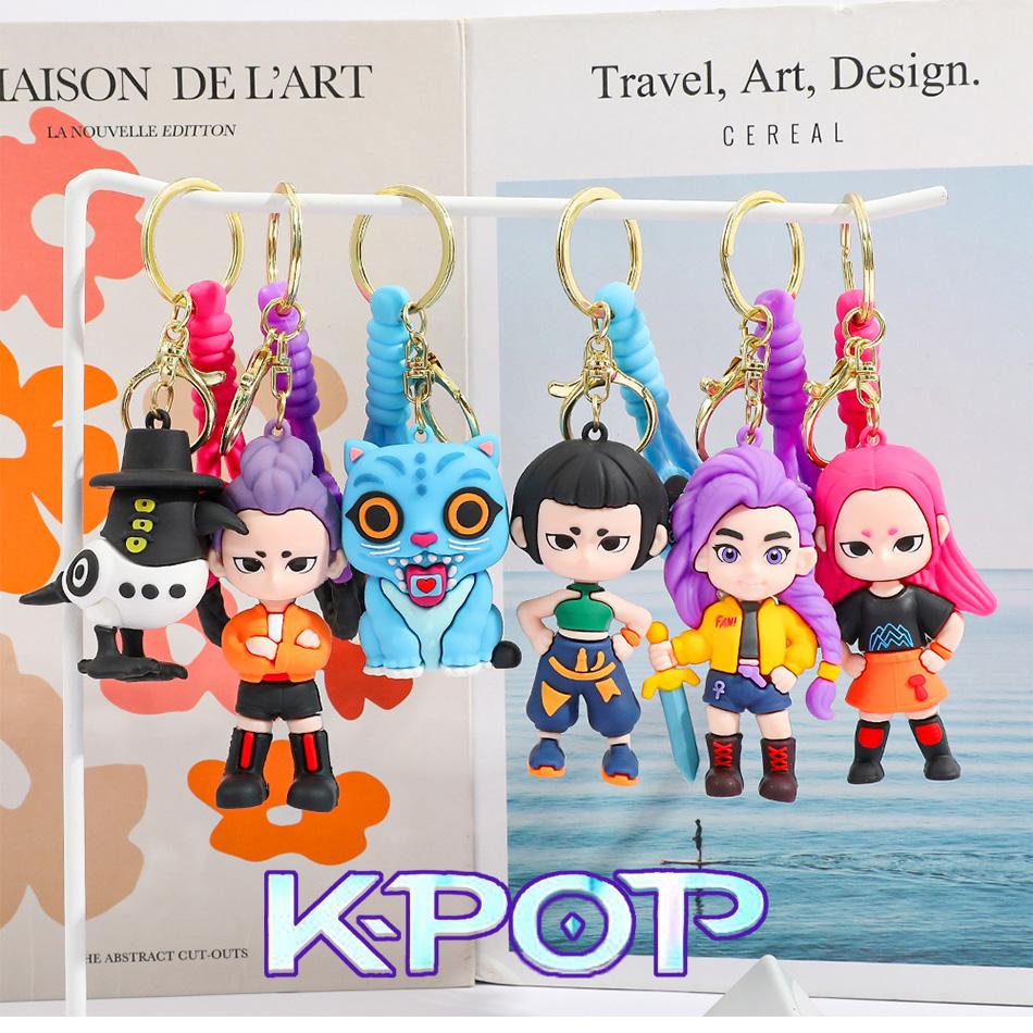 Anime Kpop Demon Hunters Stage Character Model Keychain Surrounding Toys Cartoon Desktop Decoration Series Children's Gifts