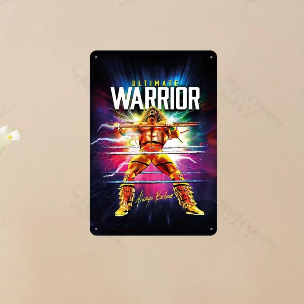 Gorgeous Ultimate Warrior Always Believe Metal Wall Art, with Its 8x12 - inch Dimensions, a Stunning Wrestling Poster
